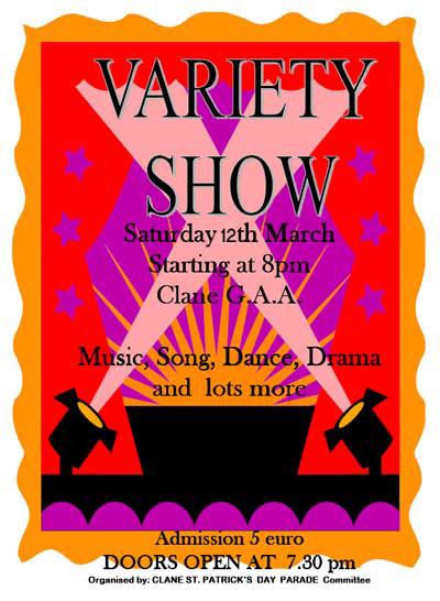 Clane Festival 2011 Variety Show Poster