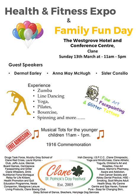 Health Fitness Expo and Family Fun Day at the Westgrove Hotel on Sunday 13th March 2016