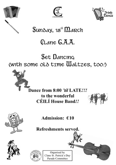 Set Dancing with the Ceile House Band on Sunday 18 March 2012