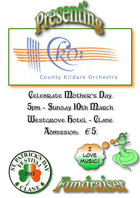 Celebrate Mother's Day with County Kildare Orchestra Sun 10 March 2013