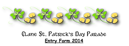 Download the Clane St. Patrick's Day Parade Entry Form 2014 (PDF, 128k)