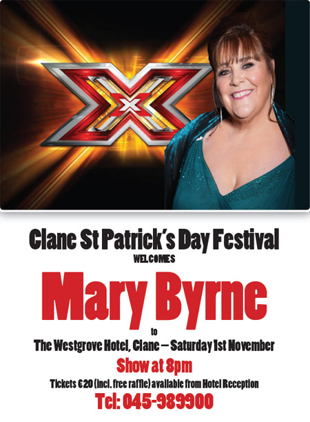 Mary Byrne at The Westgrove Hotel on Sat 01 Nov 2014