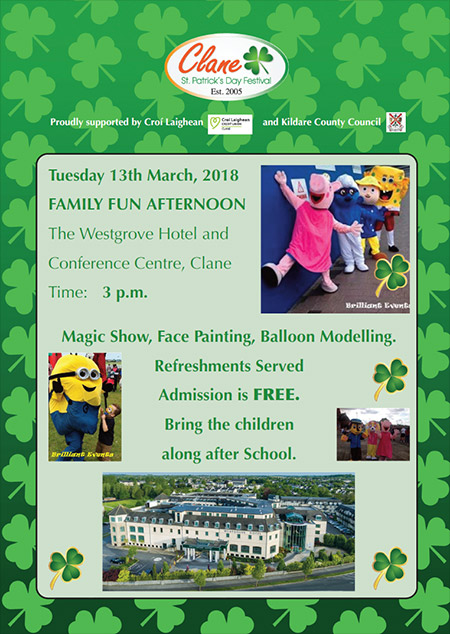 Clane Festival Family Fun at the Westgrove Hotel 13 March 2018