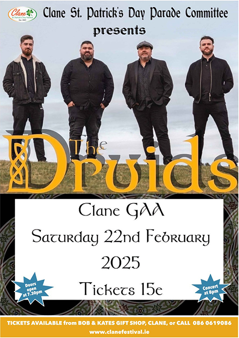 The Druids in Concert at Clane GAA 22 February 2025