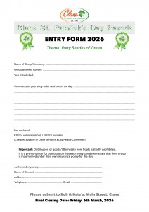 Clane St Pats_ENTRY FORM